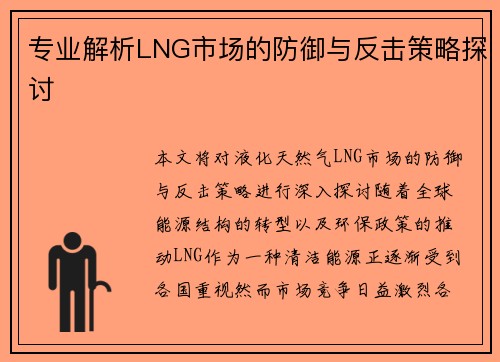 专业解析LNG市场的防御与反击策略探讨